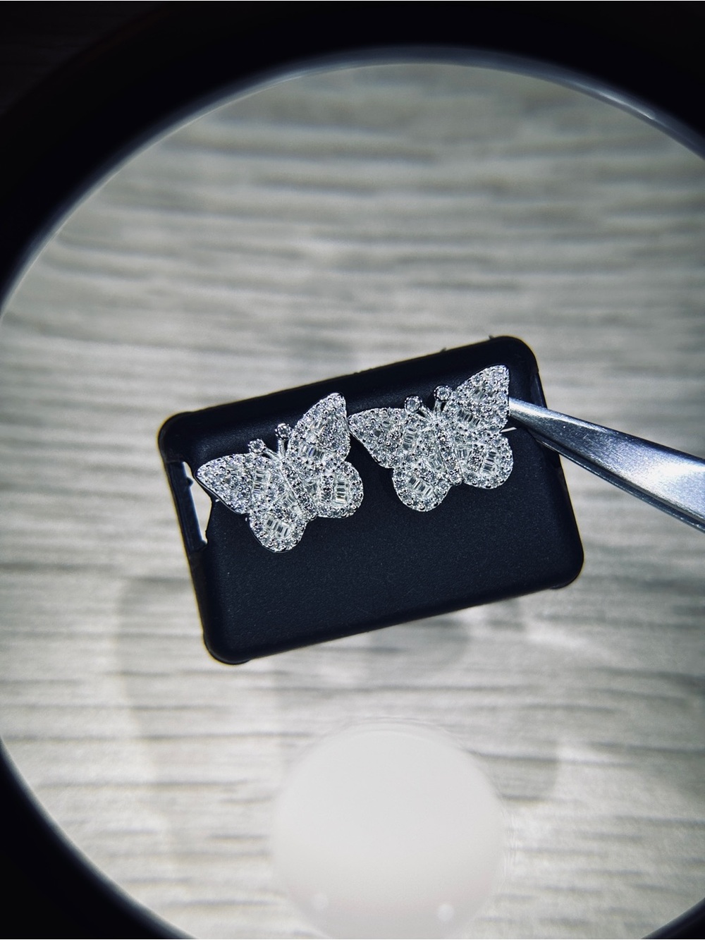 ✨𝐒𝐨𝐥𝐢𝐝 𝟗𝟐𝟓 𝐒𝐭𝐞𝐫𝐥𝐢𝐧𝐠 𝐒𝐢𝐥𝐯𝐞𝐫 𝐕𝐕𝐒 𝐌𝐨𝐢𝐬𝐬𝐚𝐧𝐢𝐭𝐞 𝐁𝐚𝐠𝐮𝐞𝐭𝐭𝐞-𝐂𝐮𝐭 𝐁𝐮𝐭𝐭𝐞𝐫𝐟𝐥𝐲 𝐒𝐭𝐮𝐝 𝐄𝐚𝐫𝐫𝐢𝐧𝐠𝐬✨ - Picture 10 of 10
